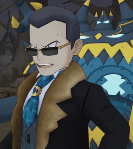 Cartoon Character With Sunglasses Tie M Belt GIF