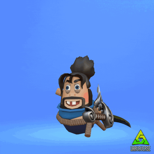 Cartoon Character With Sword Ha Ha Ha GIF