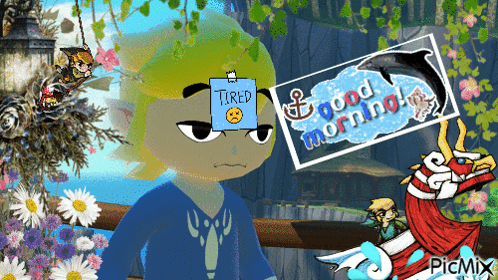 Cartoon Character With Tired Sign GIF