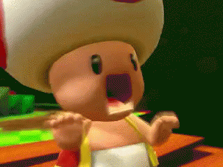 Cartoon Character With Toad Hat and Yellow Shirt