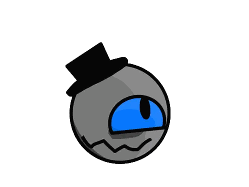 Cartoon Character with Top Hat and Gun