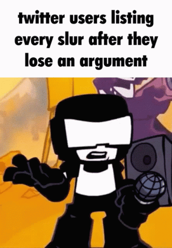 Cartoon Character With Twitter Users Listing Every Slur After Losing Argument GIF
