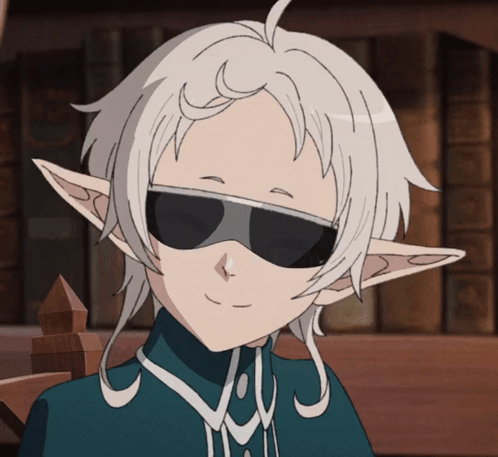 Cartoon Character With White Hair and Sunglasses Smiling