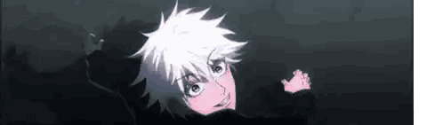 Cartoon Character with White Hair Smiling