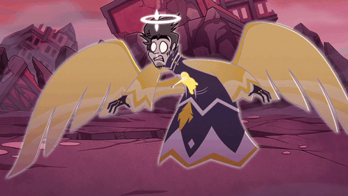 Cartoon Character With Wings and Halo