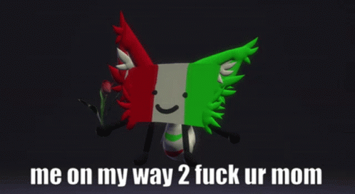 Cartoon Character With Wings Saying Me on My Way 2 Fuck Ur Mom