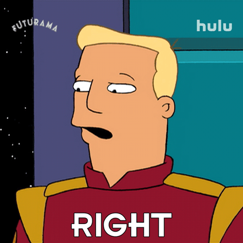 Cartoon Character With Word Right on Chest
