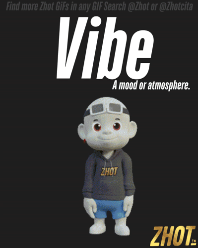 Cartoon Character With Word Vibe