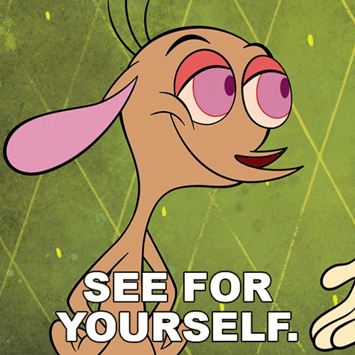 Cartoon Character With Words See for Yourself