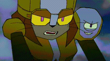 Cartoon Character with Yellow Eyes and Purple Mouth