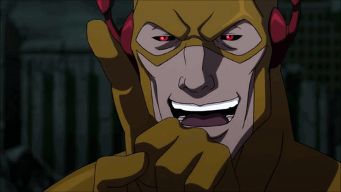 Cartoon Character With Yellow Mask and Red Eyes