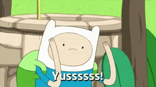 Cartoon Character With Yussss On Chest GIF