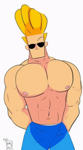 Cartoon Character Without Shirt and Sunglasses