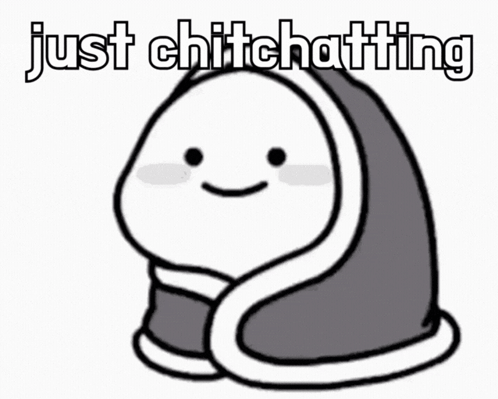 Cartoon Character Wrapped in Blanket Chitchatting