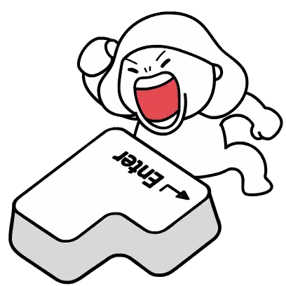 Cartoon Character Yelling at Enter Key