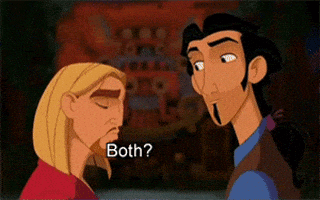 Cartoon Characters Asking Both