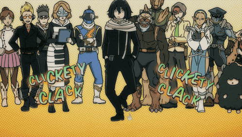 Cartoon Characters Clickety Clack Yellow Background GIF