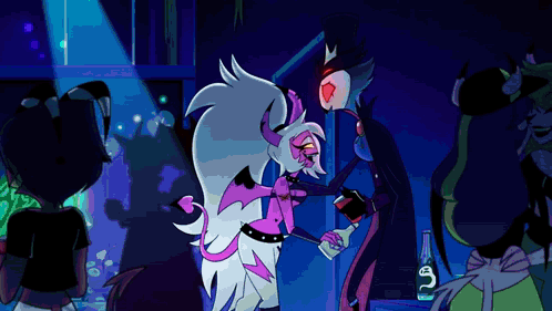 Cartoon Characters Dancing In Club GIF