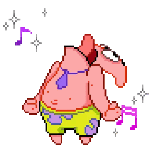 Cartoon Characters Dancing in Line