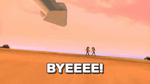 Cartoon Characters Escaping The Arrows Byeeee GIF