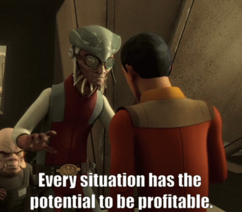 Cartoon Characters Every Situation Has Potential To Be Profitable GIF