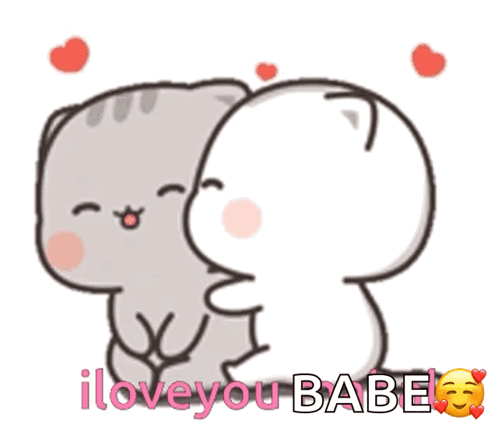 Cartoon Characters Hugging I Love You Babe