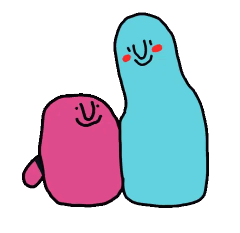Cartoon Characters Hugging Smiley Faces