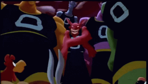 Cartoon Characters in Black Jerseys with Zero Numbers