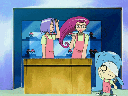 Cartoon Characters in Front of Pokémon Balls