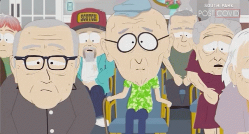 Cartoon Characters Including Man In Red Scotch Hat GIF