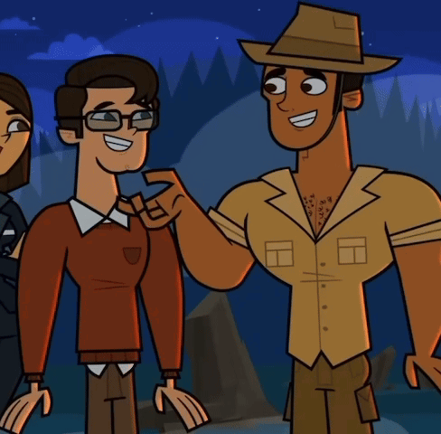 Cartoon Characters Including Man With Hat and Glasses