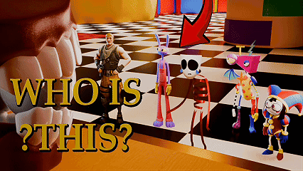 Cartoon Characters on Checkered Floor Saying Who Is This