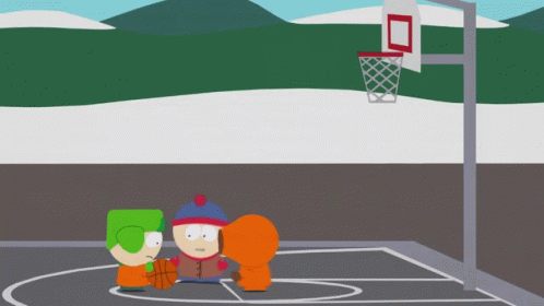 Cartoon Characters Playing Basketball