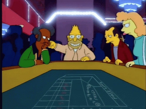 Cartoon Characters Playing Roulette With A GIF