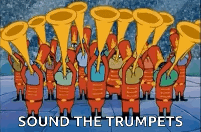 Cartoon Characters Playing Trumpets GIF