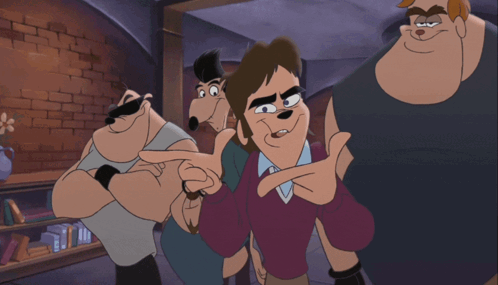 Cartoon Characters Posing Smiling