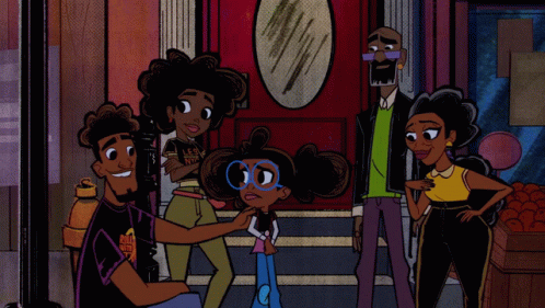 Cartoon Characters Posing with I Am a Giant Shirt