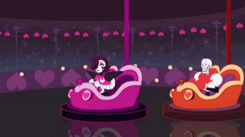 Cartoon Characters Riding Merry-Go-Round at Carnival