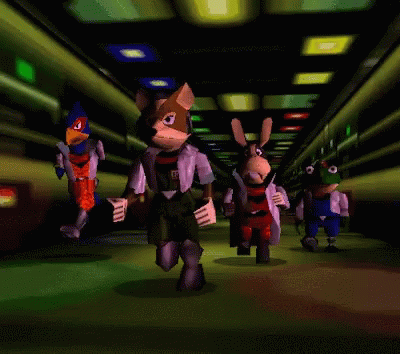 Cartoon Characters Running Down Hallway