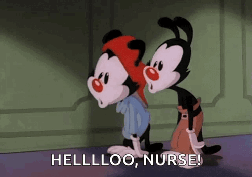 Cartoon Characters Saying Hello Nurse
