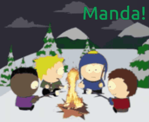 Cartoon Characters Sitting Around Campfire Mandalorian GIF