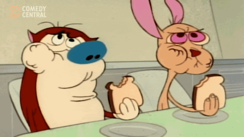 Cartoon Characters Sitting At Table GIF