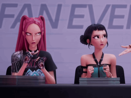 Cartoon Characters Sitting at Table