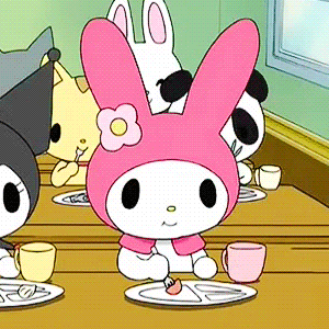 Cartoon Characters Sitting At Table With Food GIF