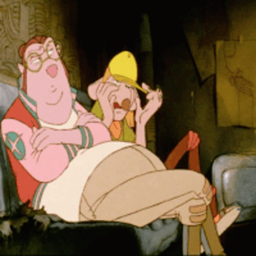Cartoon Characters Sitting on Couch