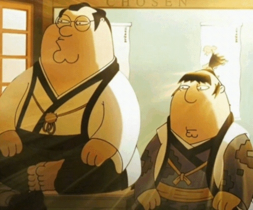 Cartoon Characters Standing in Front of Chosen Sign