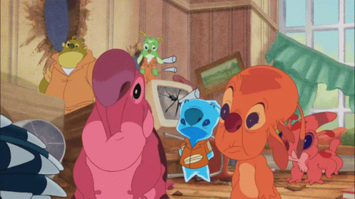 Cartoon Characters Standing in Room