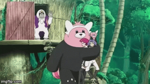 Cartoon Characters Standing in Woods