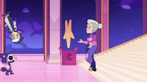 Cartoon Characters Standing Next To Box Saying C GIF
