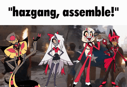 Cartoon Characters Standing Together Hazgang Assemble